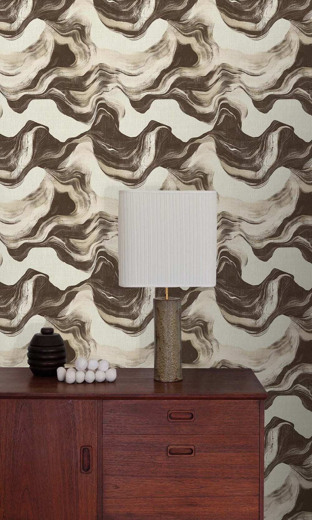 Harpy Brown Faux Agate Marble Wallpaper R10444