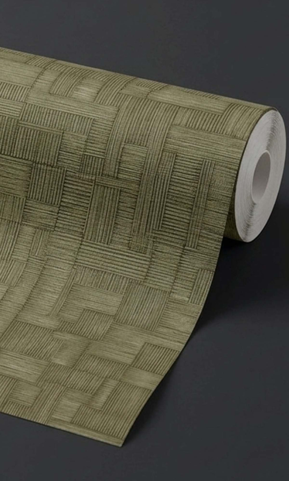 Winter Moss Rattan Parquet Wallpaper R10445