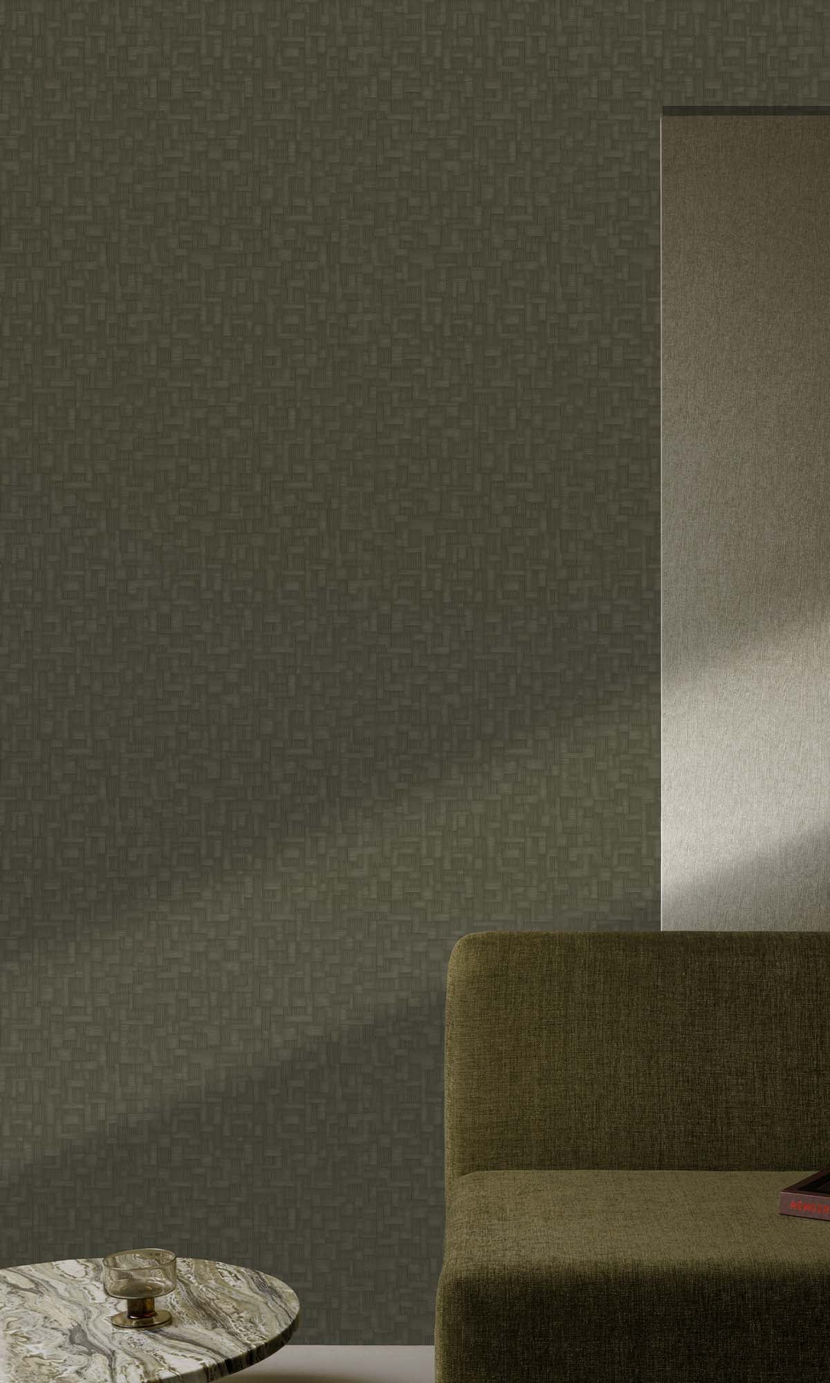 Winter Moss Rattan Parquet Wallpaper R10445