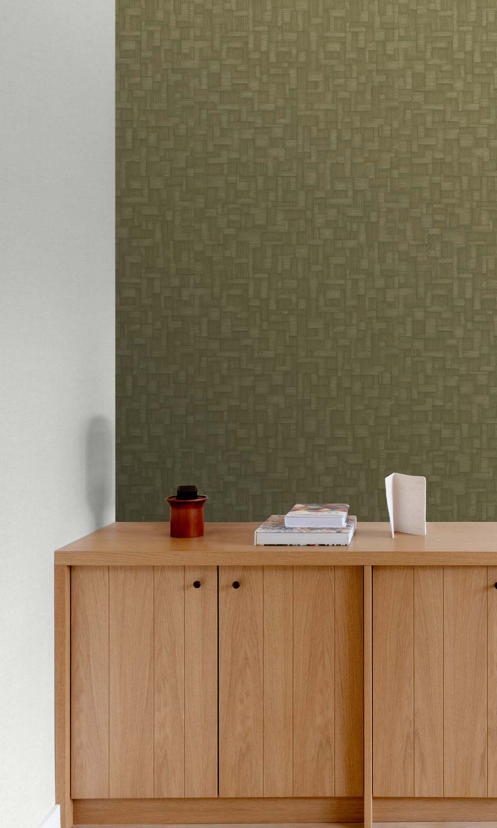Terran Khaki Rattan Parquet Wallpaper R10446