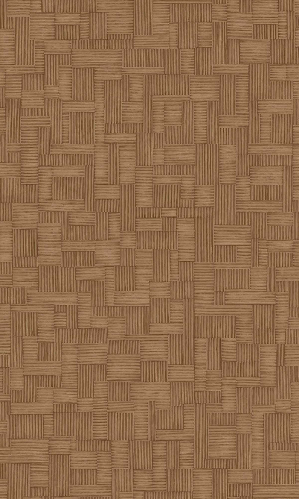 Bright Umber Rattan Parquet Wallpaper R10448