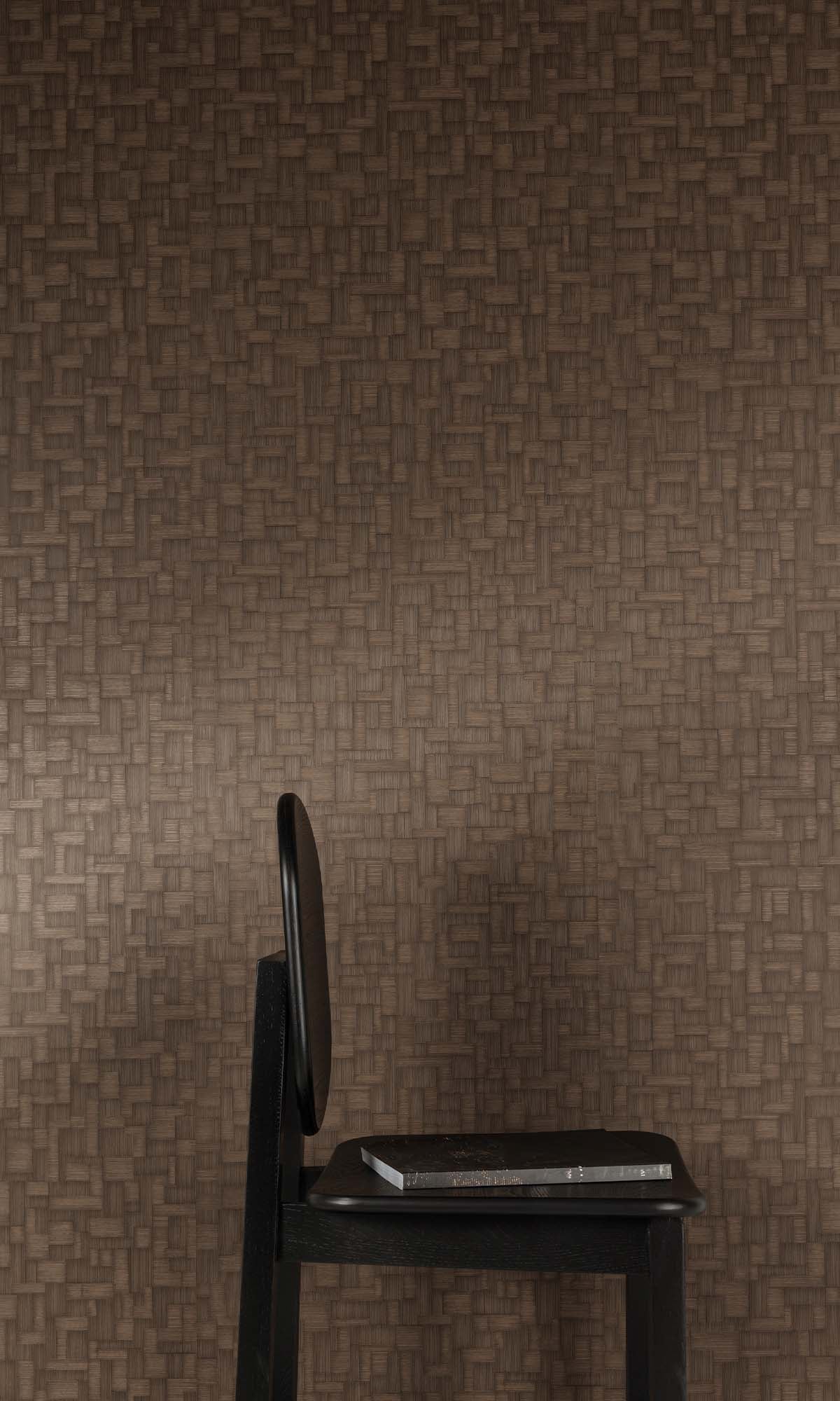 Roko Brown Rattan Parquet Wallpaper R10449
