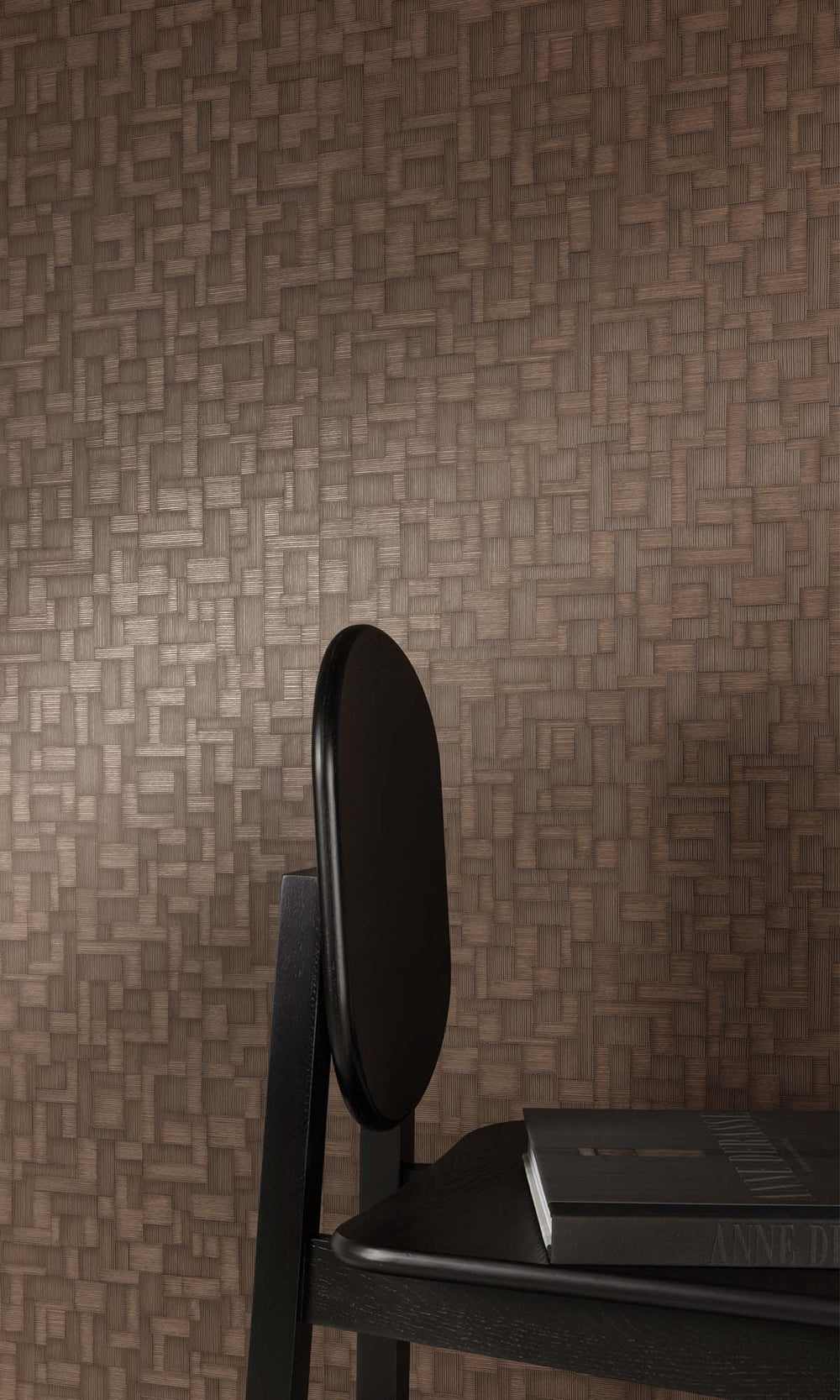 Roko Brown Rattan Parquet Wallpaper R10449
