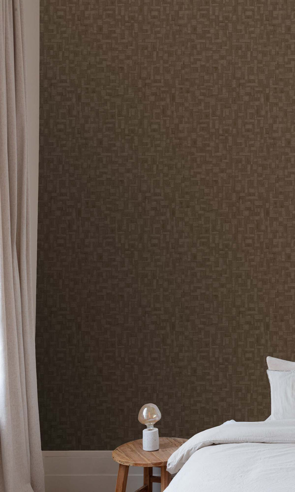 Roko Brown Rattan Parquet Wallpaper R10449