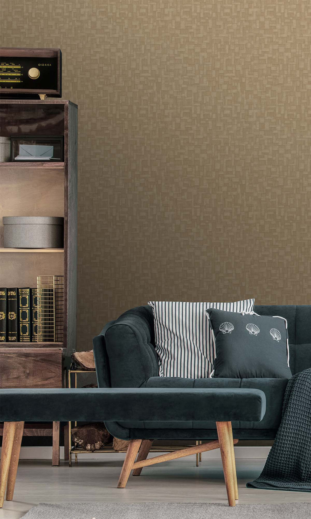 Montecito Rattan Parquet Wallpaper R10450