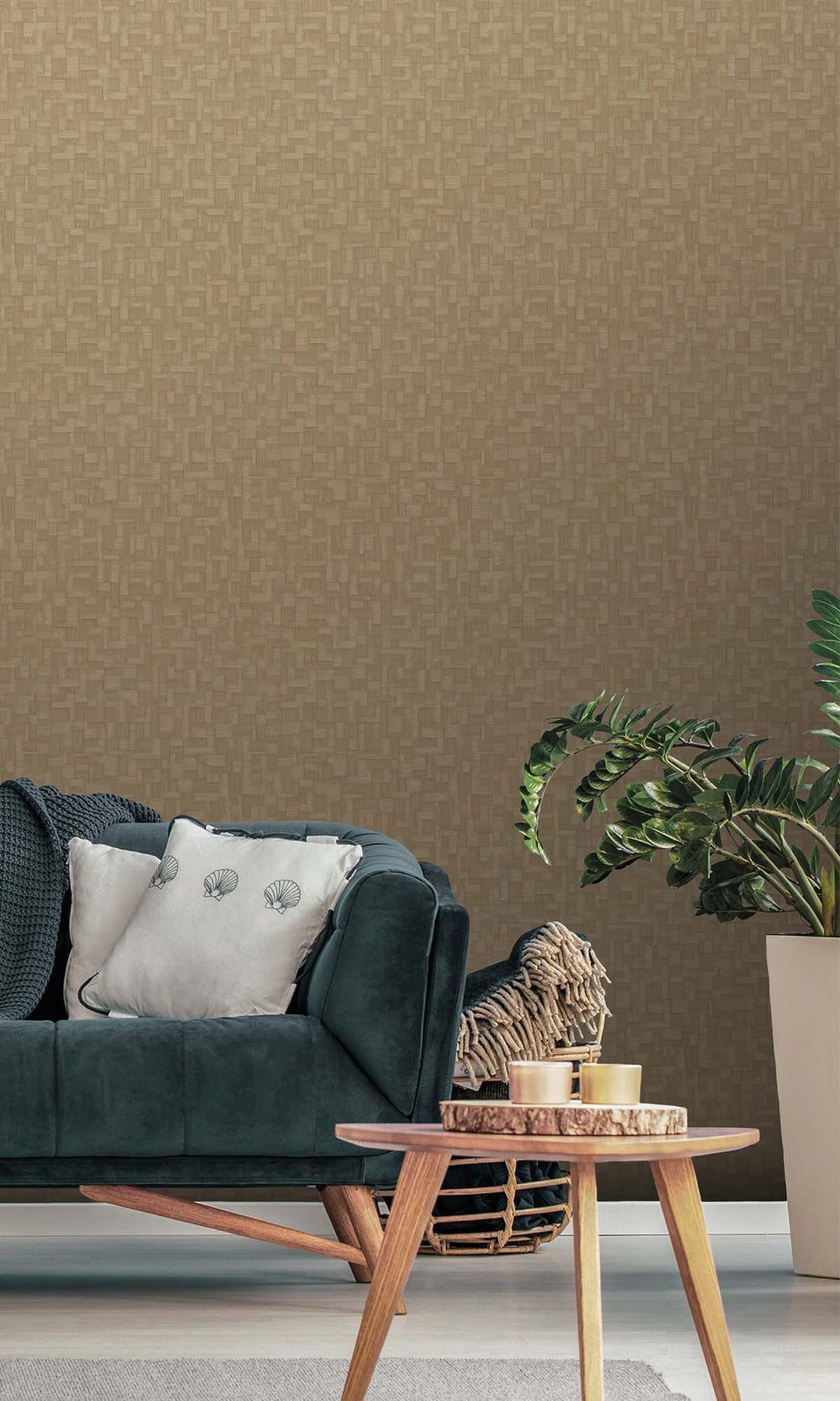 Montecito Rattan Parquet Wallpaper R10450