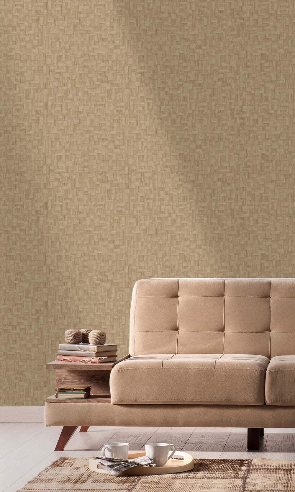 Montecito Rattan Parquet Wallpaper R10450