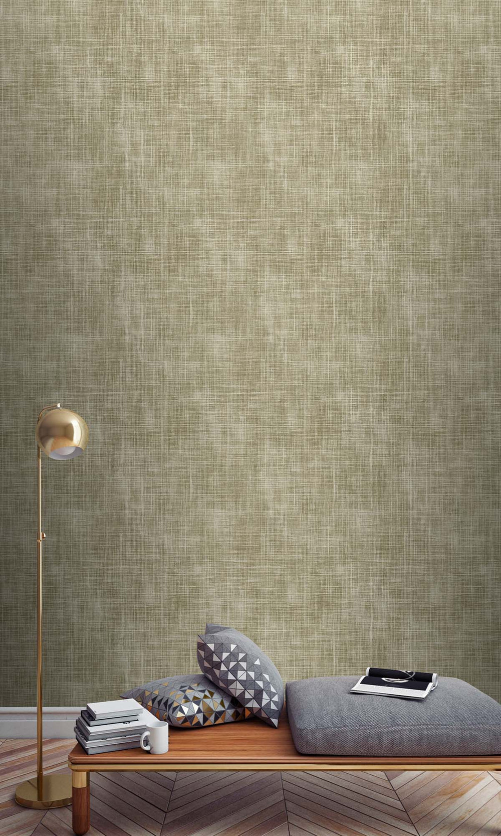 Prairie Sage Trompe-loeil Print Wallpaper R10456