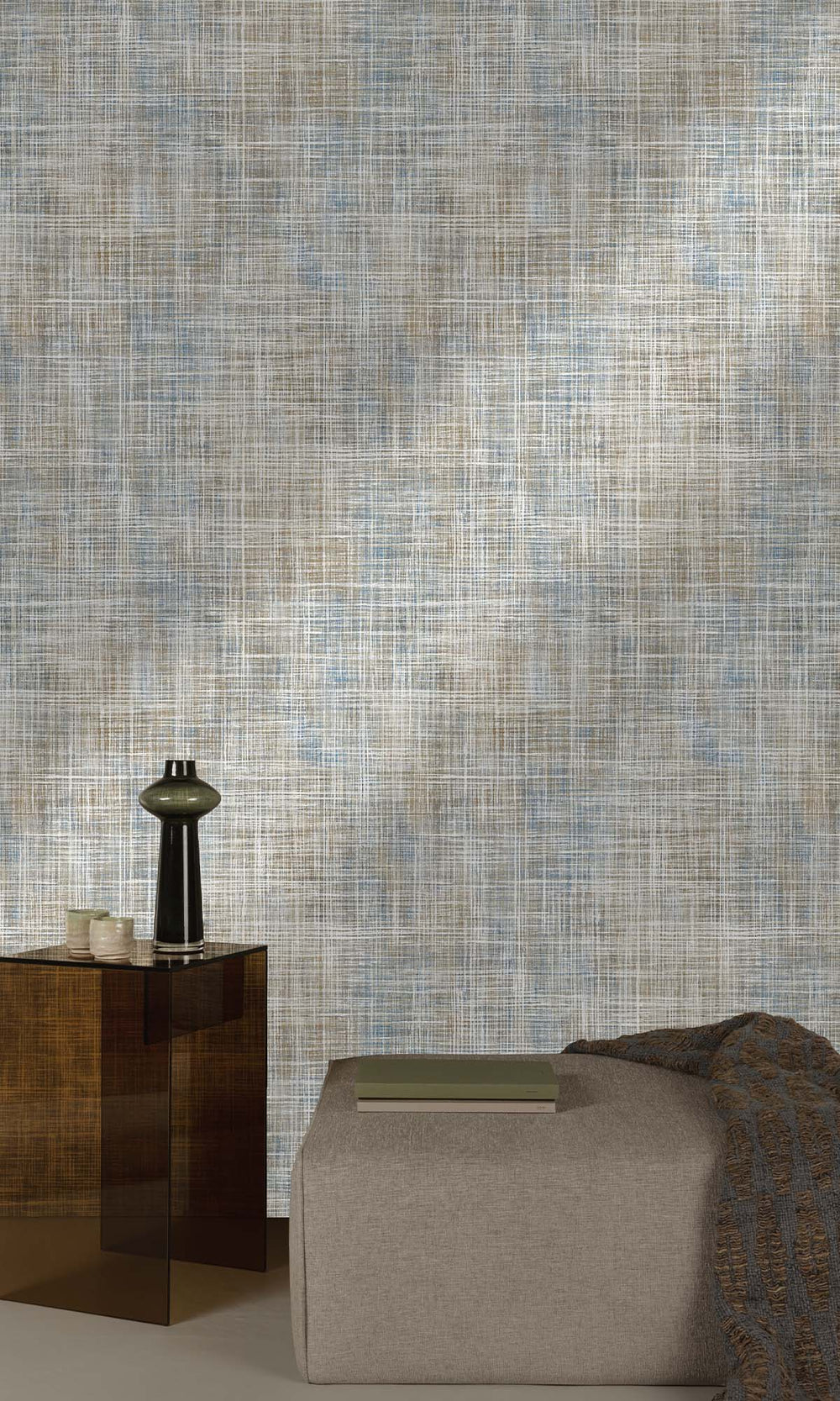 Haze Blue Trompe-loeil Print Wallpaper R10458