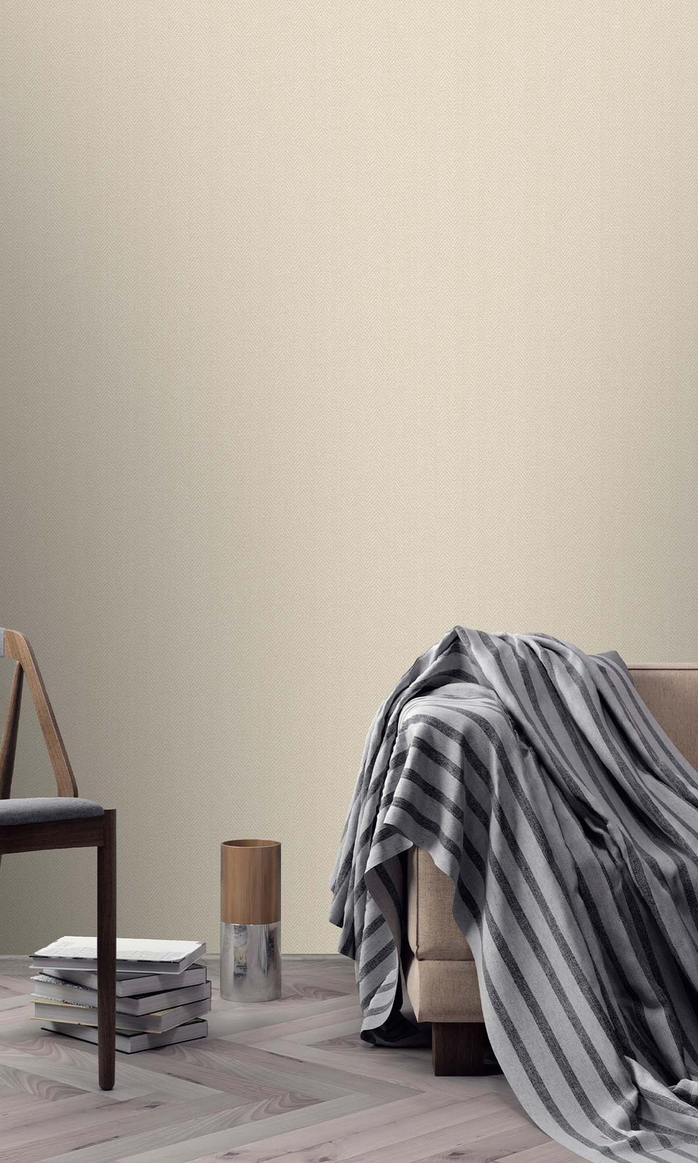 Wheat Sheaf Herringbone Print Wallpaper R10460