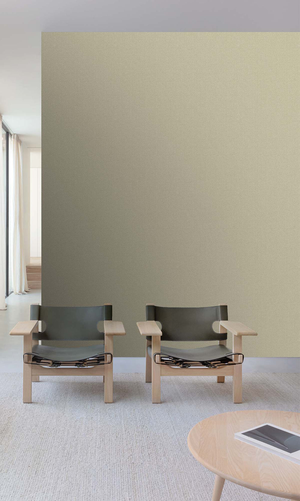 Northgate Green Herringbone Print Wallpaper R10462