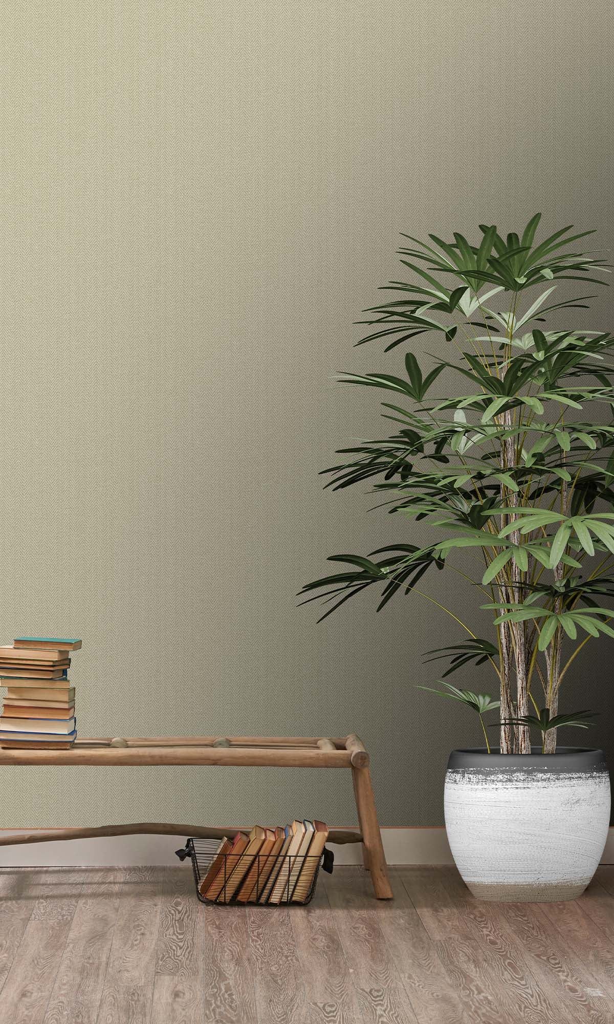 Northgate Green Herringbone Print Wallpaper R10462