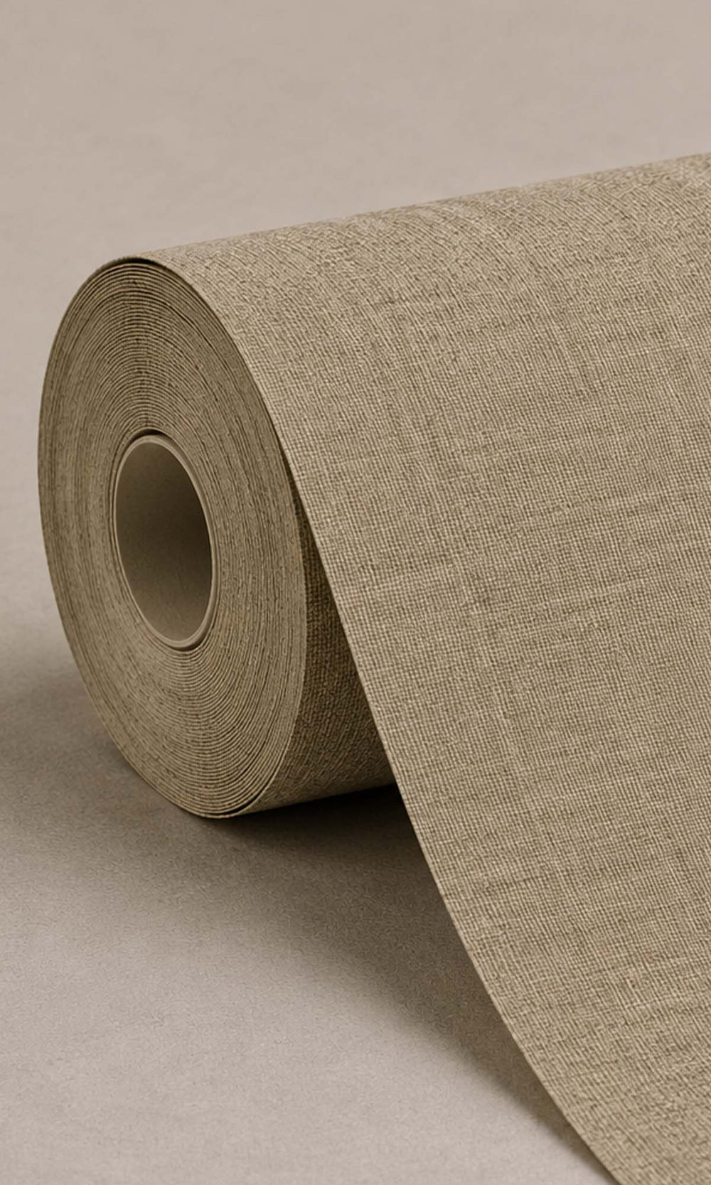 Bauhaus Tan Faux Linen Weave Wallpaper R10468