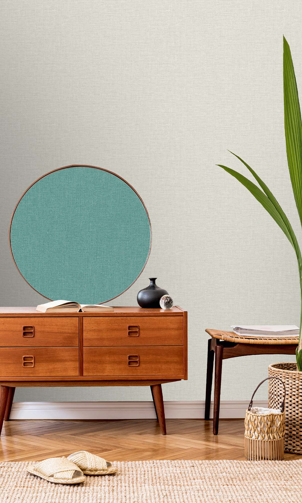 Aragonite Faux Linen Weave Wallpaper R10469