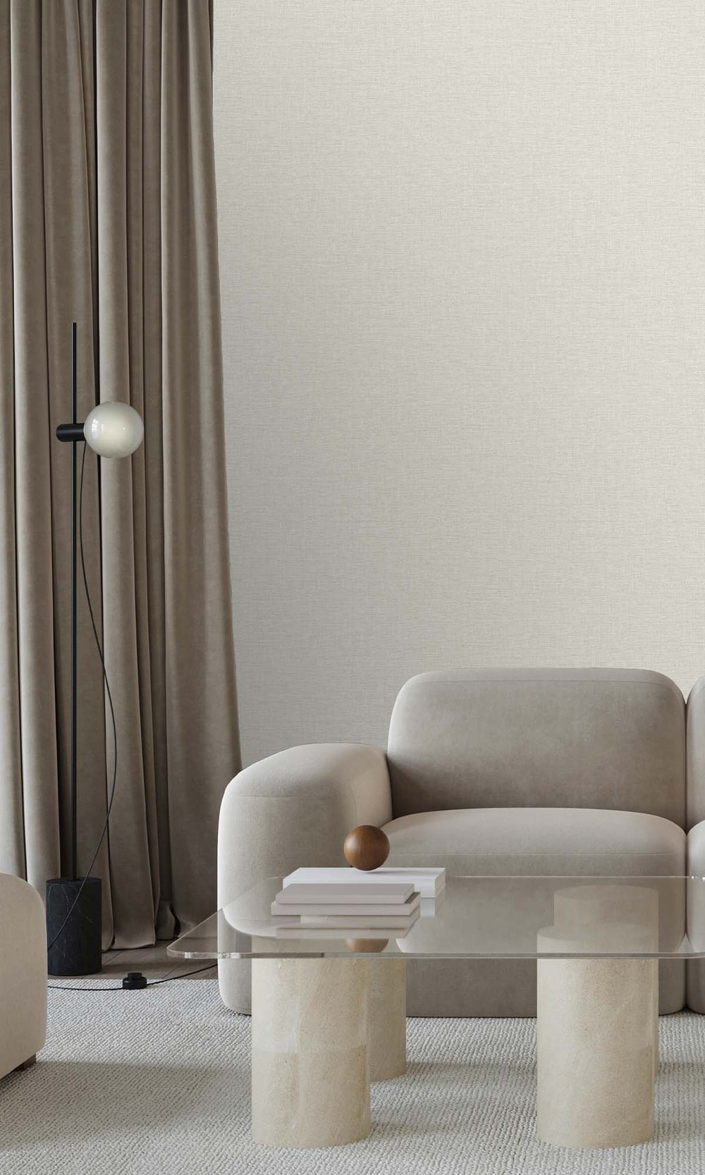 Aragonite Faux Linen Weave Wallpaper R10469