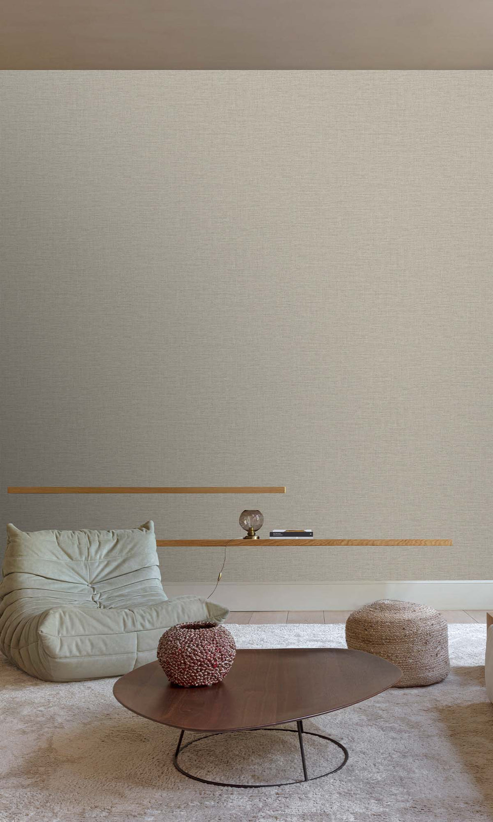 Tungsten Faux Linen Weave Wallpaper R10471