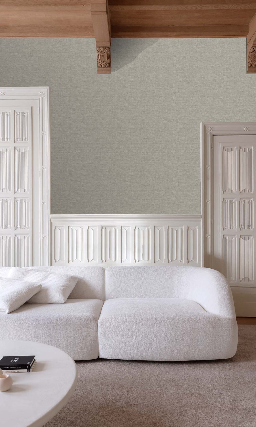 Greyish Faux Linen Weave Wallpaper R10472
