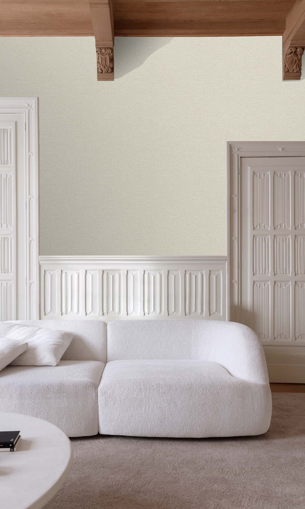 Turtledove Faux Linen Weave Wallpaper R10473