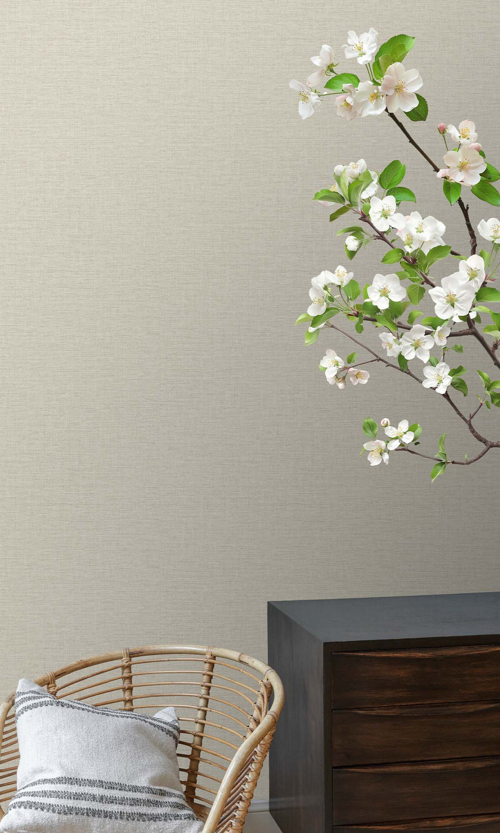 Turtledove Faux Linen Weave Wallpaper R10473
