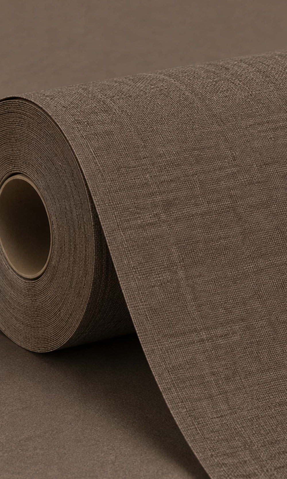 Friar's Brown Faux Linen Weave Wallpaper R10476