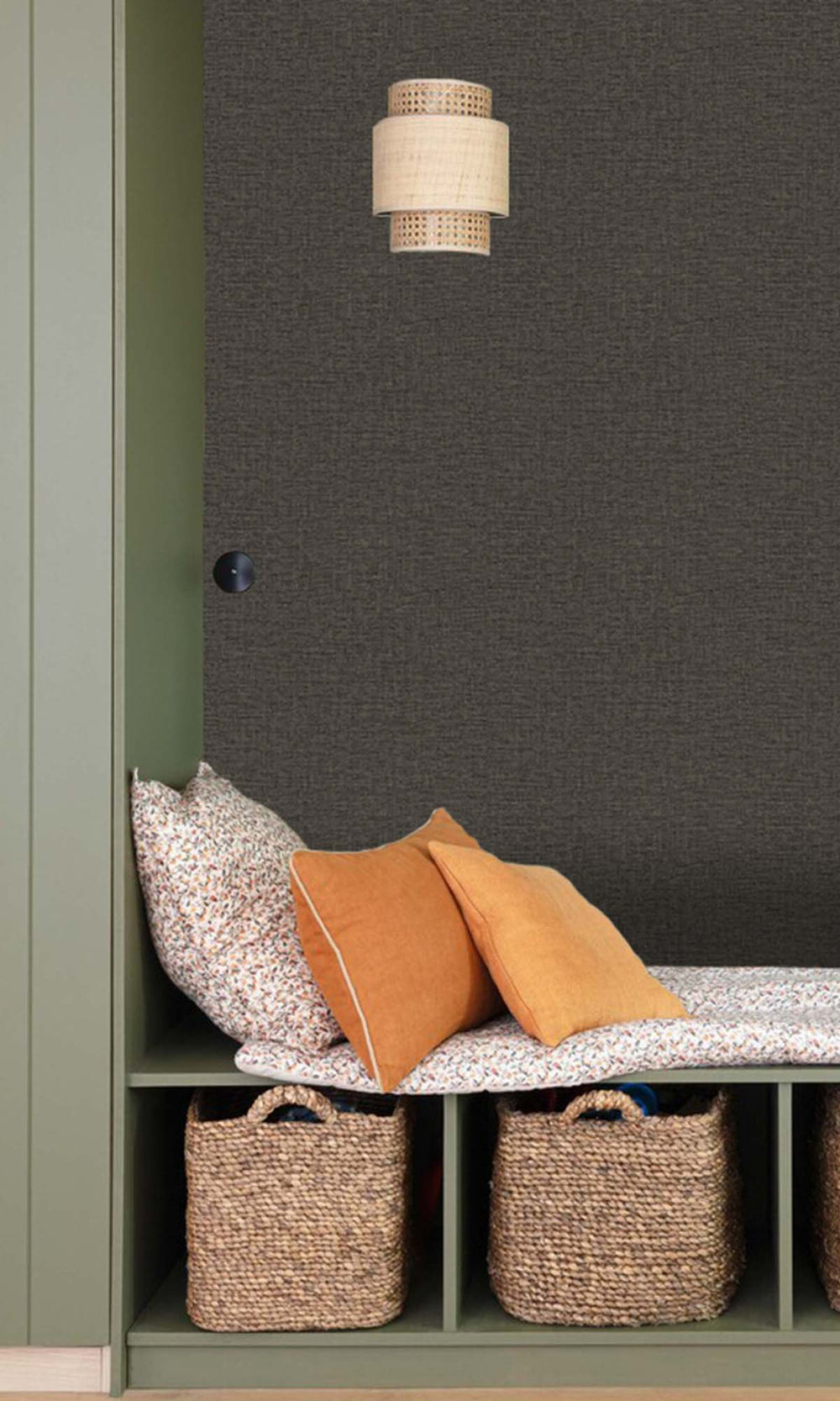 Phantom Mist Faux Linen Weave Wallpaper R10477