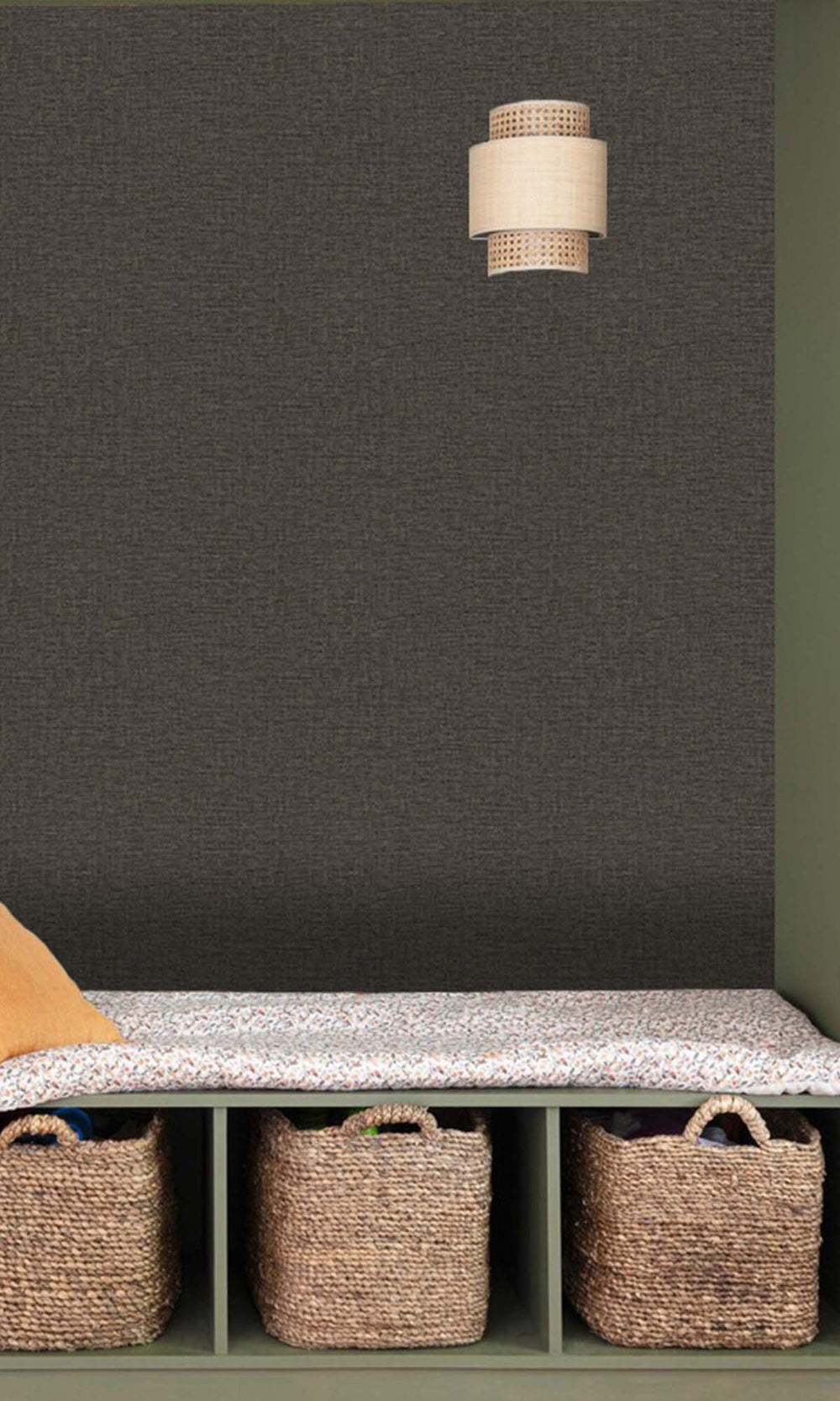 Phantom Mist Faux Linen Weave Wallpaper R10477