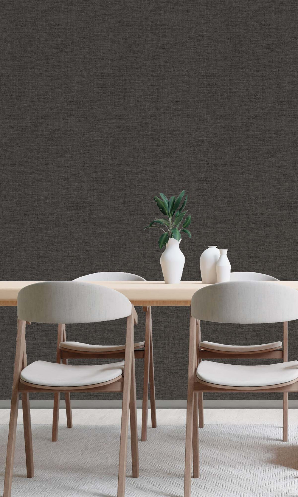 Phantom Mist Faux Linen Weave Wallpaper R10477