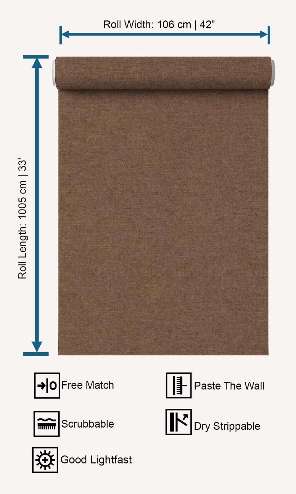 Namakabe Brown Faux Linen Weave Wallpaper R10478