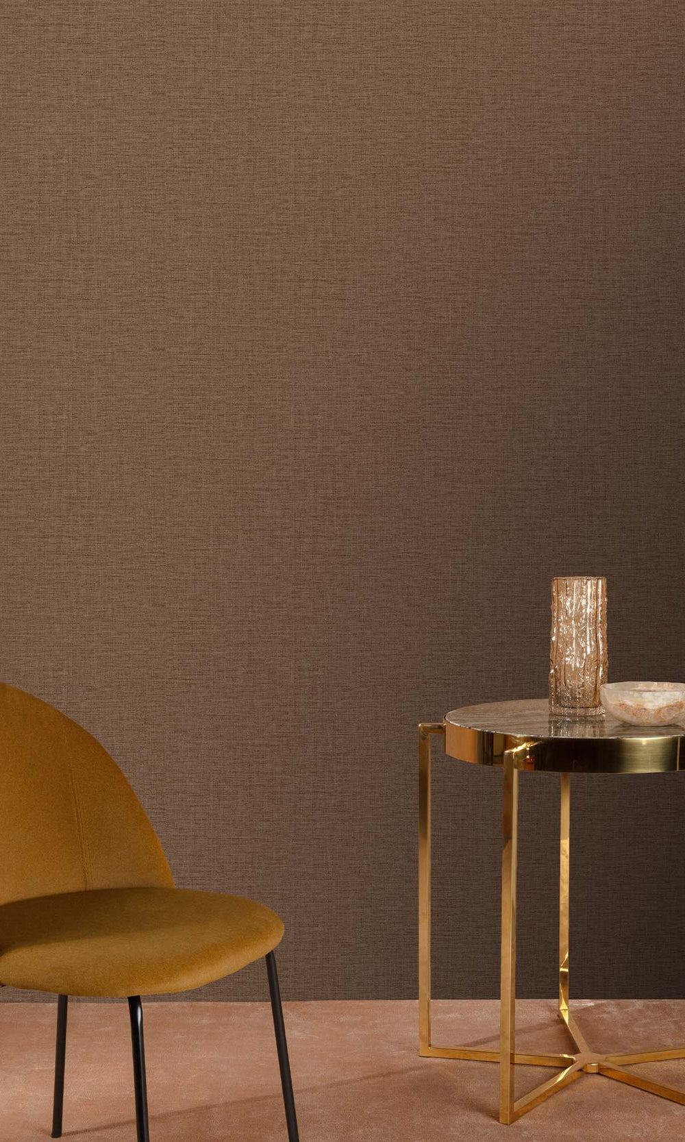 Namakabe Brown Faux Linen Weave Wallpaper R10478