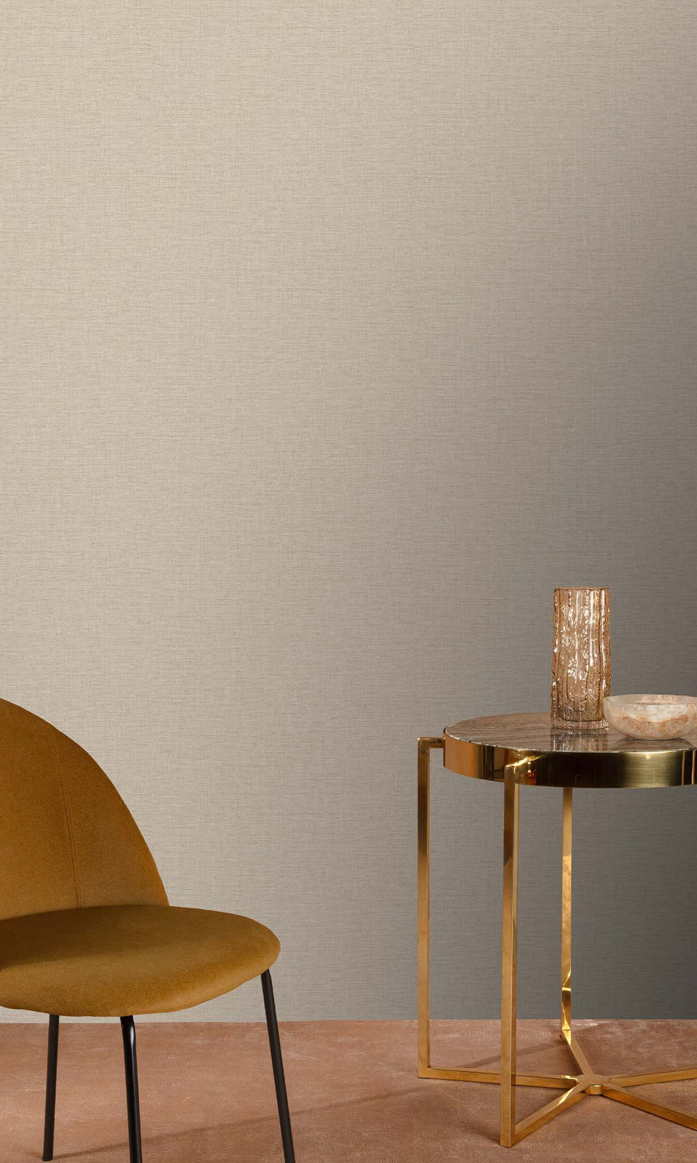 Sandshell Faux Linen Weave Wallpaper R10479