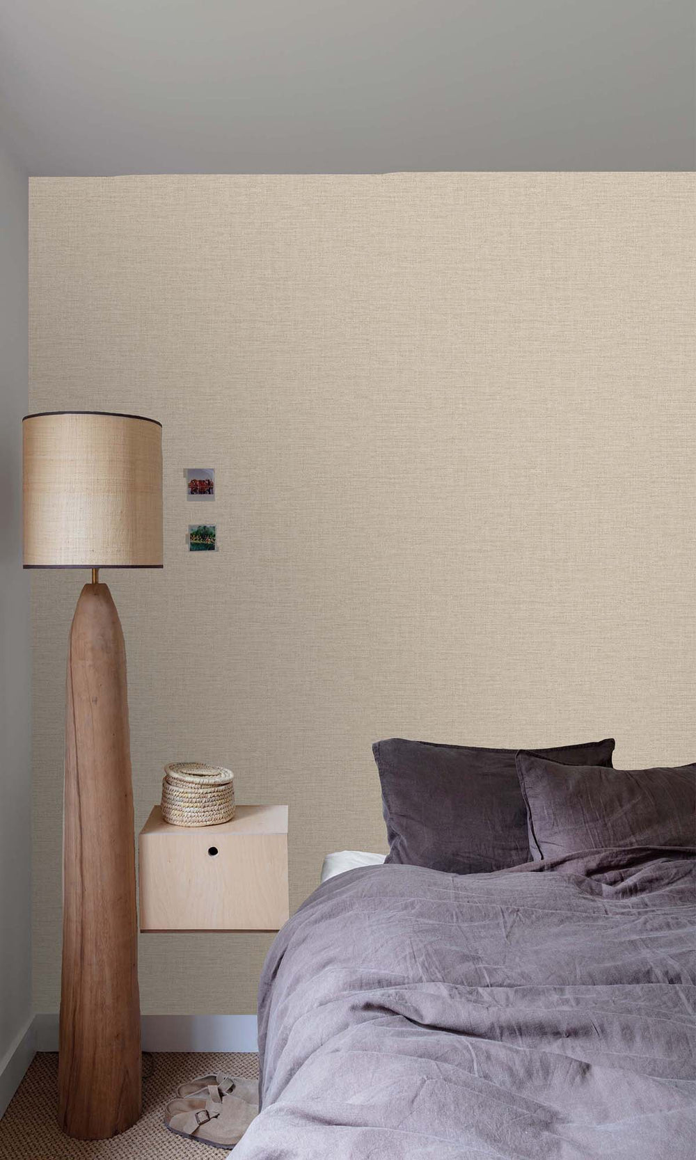 Sandshell Faux Linen Weave Wallpaper R10479
