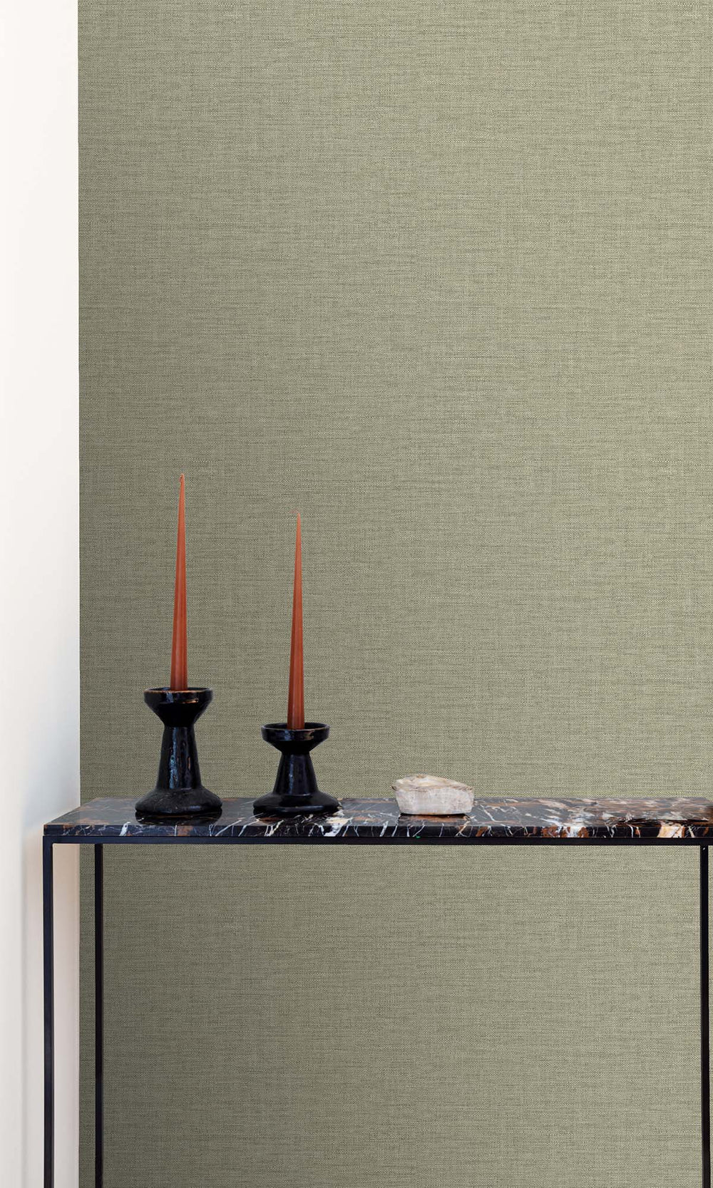 Northgate Green Faux Linen Weave Wallpaper R10481