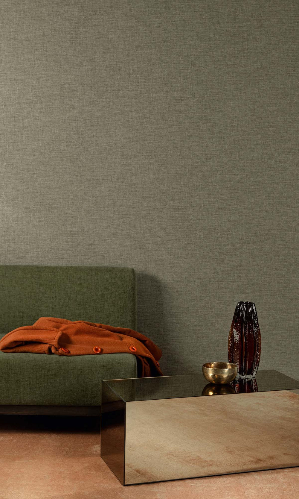 Paseo Verde Faux Linen Weave Wallpaper R10482