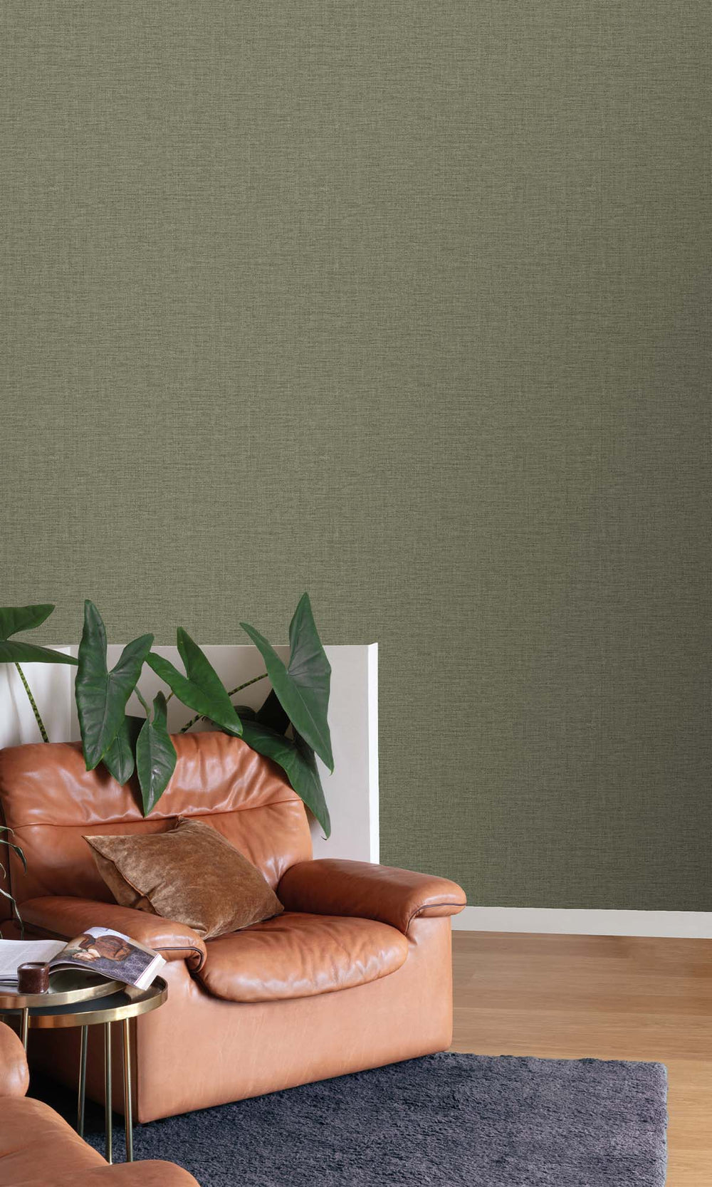 Paseo Verde Faux Linen Weave Wallpaper R10482