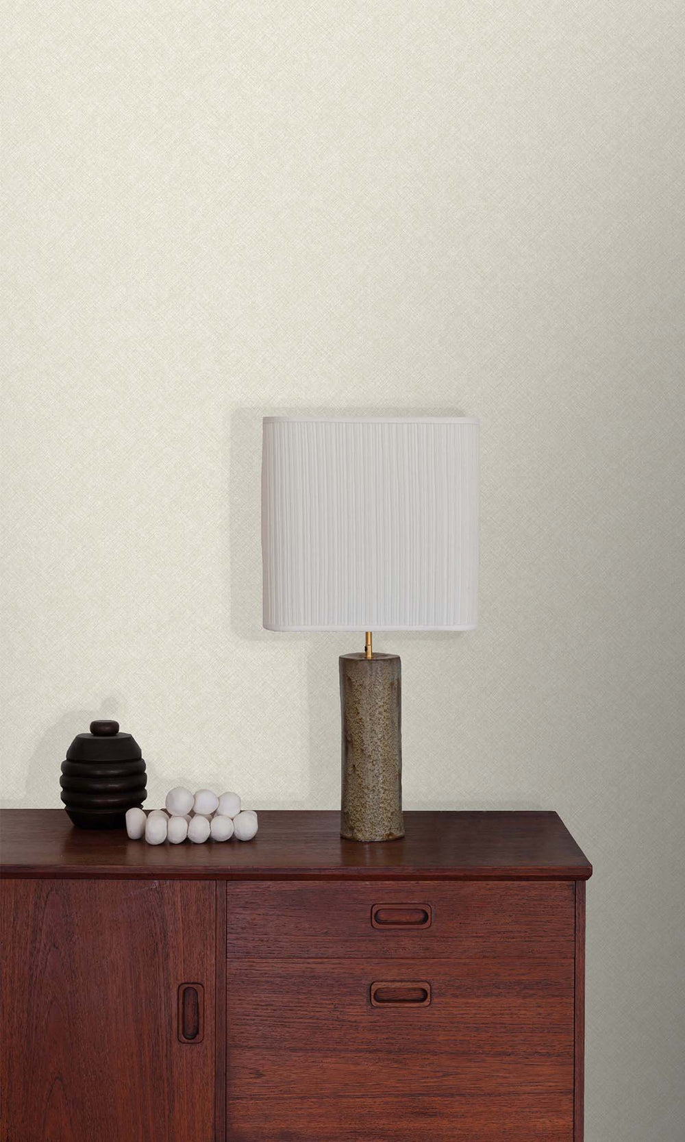 Cozy Cream Faux Hand Weave Wallpaper R10484