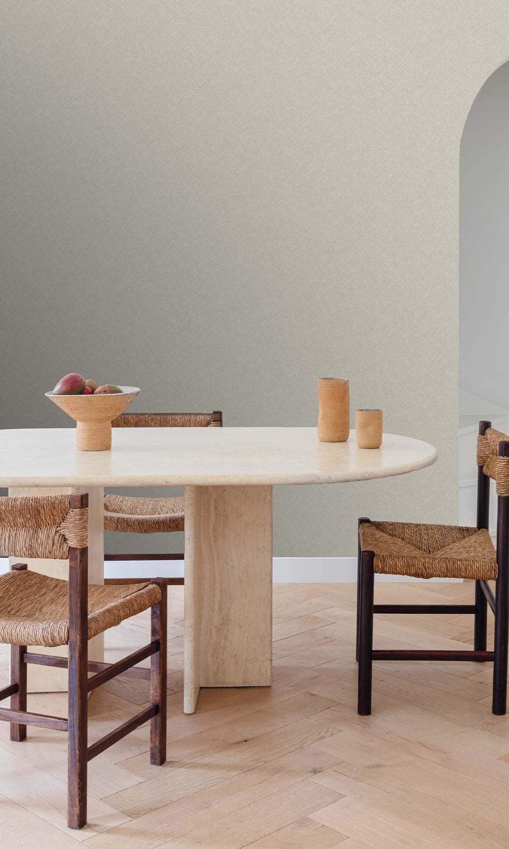 Kamenozoki Grey Faux Hand Weave Wallpaper R10486