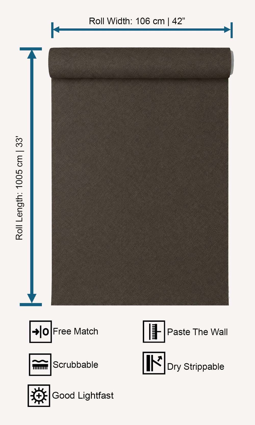 Blackish Brown Faux Hand Weave Wallpaper R10489