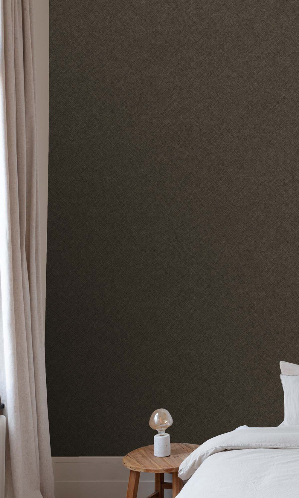 Blackish Brown Faux Hand Weave Wallpaper R10489
