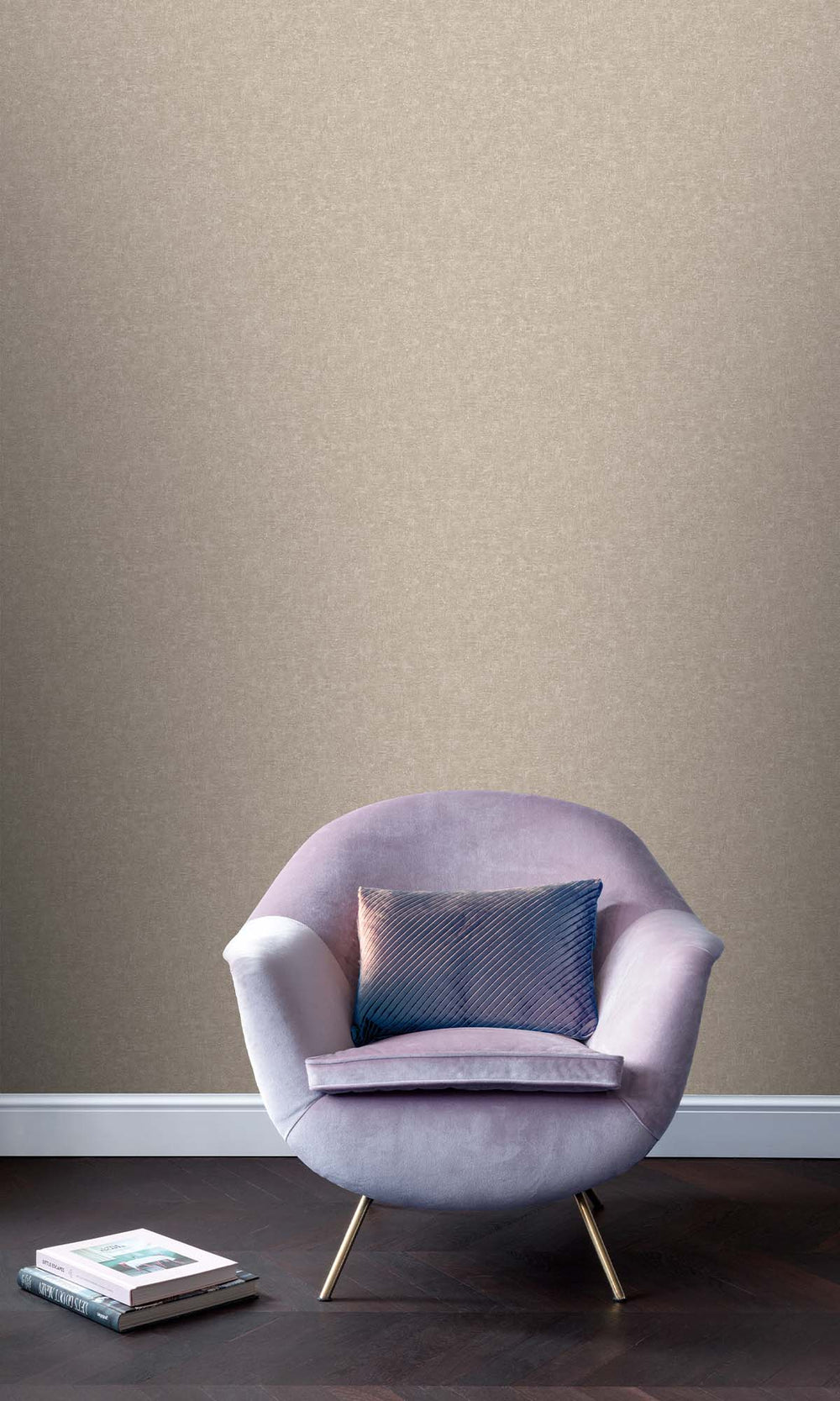 Tranquil Taupe Faux Stone Effect Wallpaper R10492