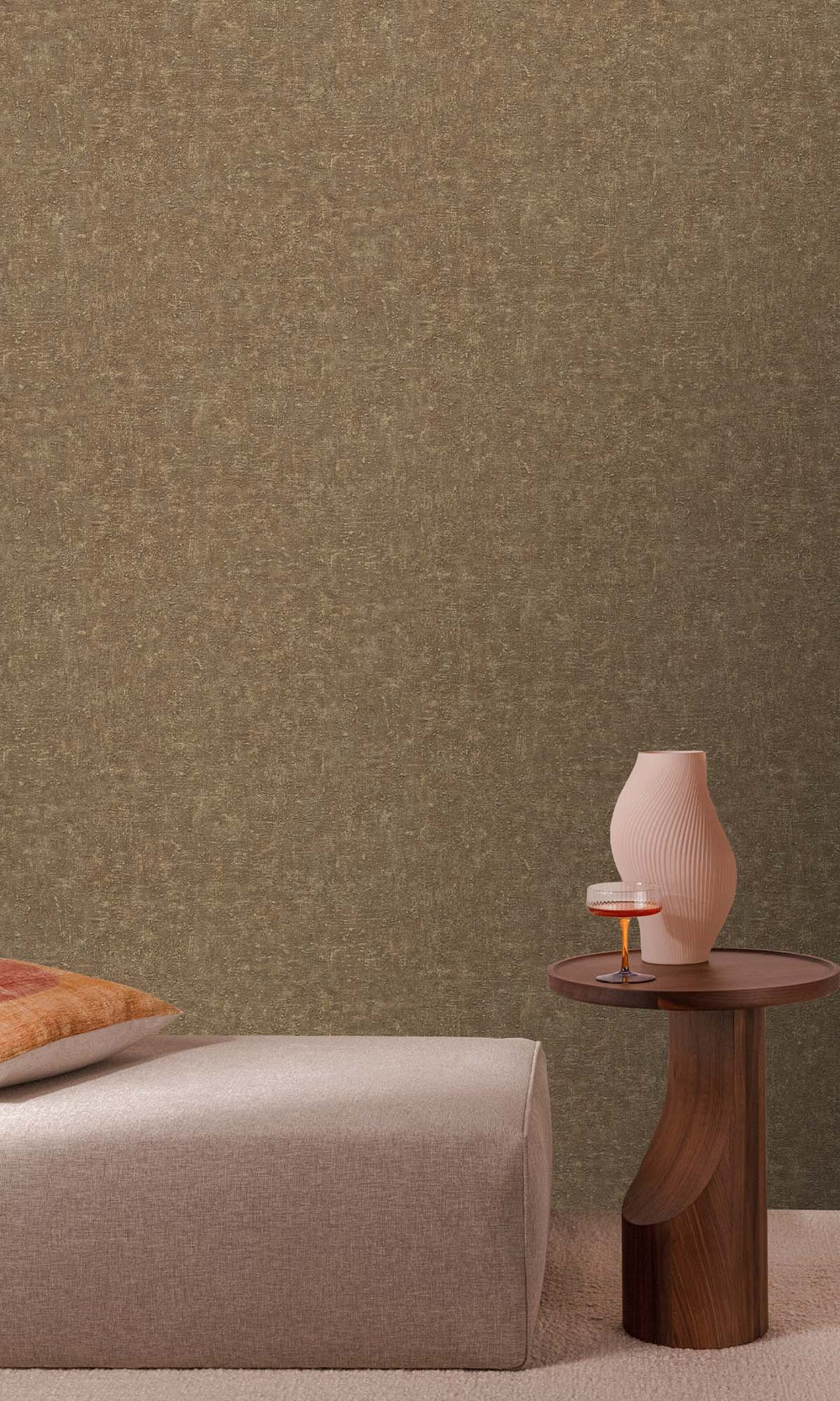 Olive Wood Faux Stone Effect Wallpaper R10493