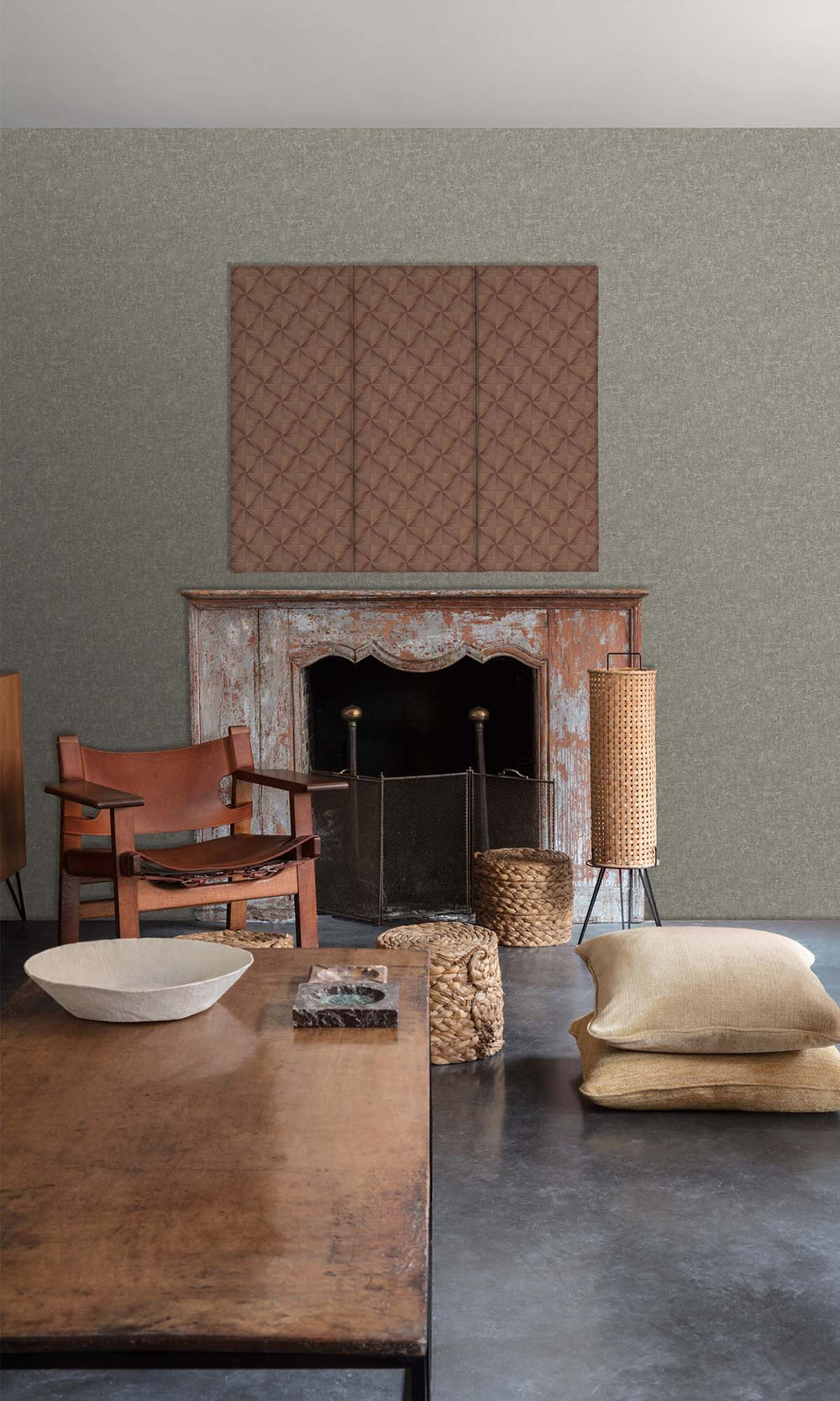 Vetiver Faux Stone Effect Wallpaper R10494