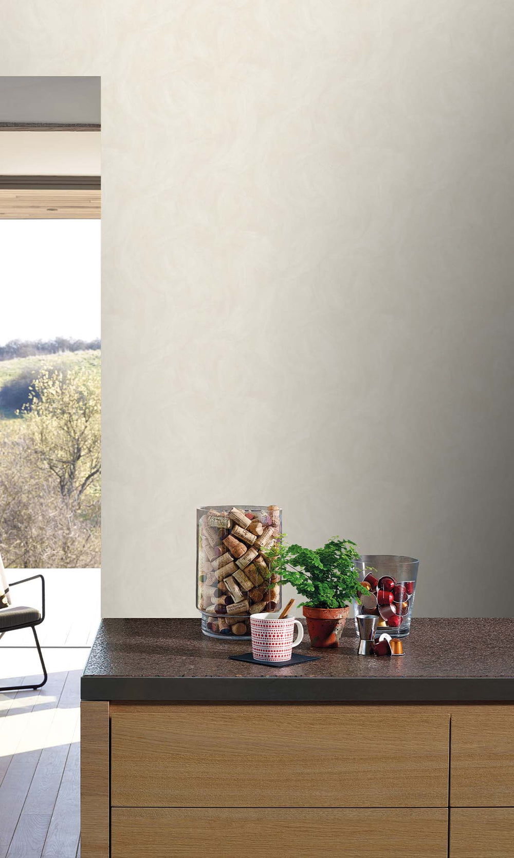 Silk Dessou Faux Stucco Print Wallpaper R10497