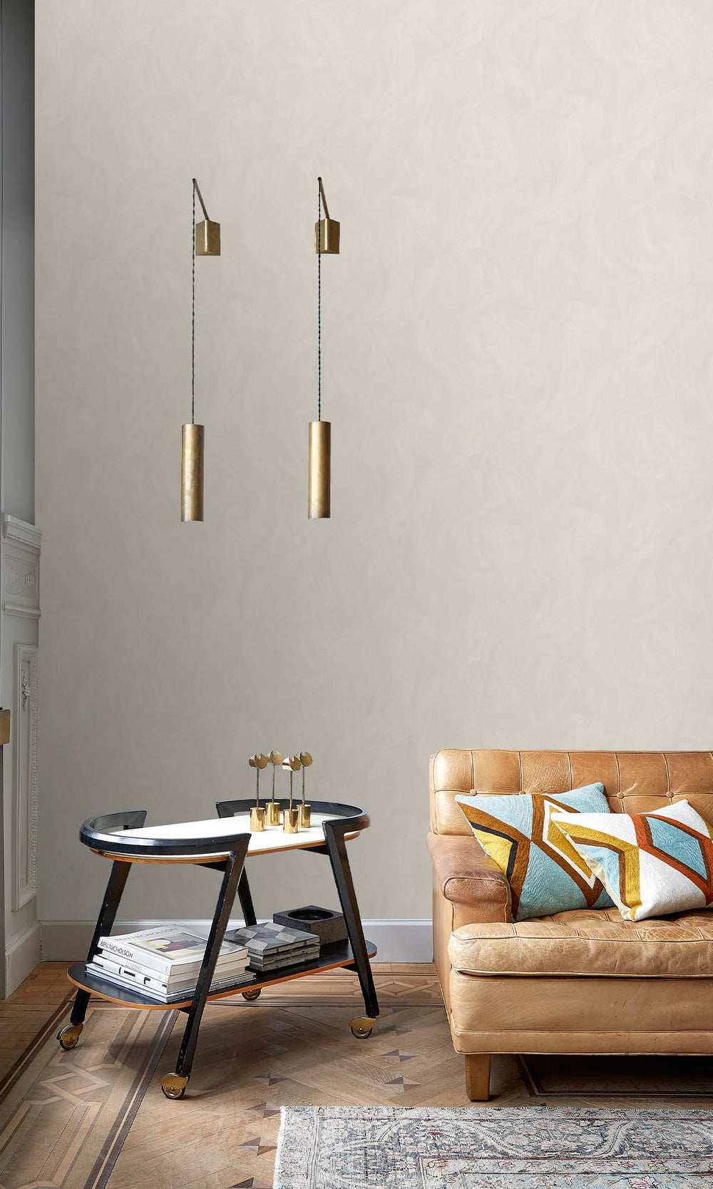 Thistle Grey Faux Stucco Print Wallpaper R10498