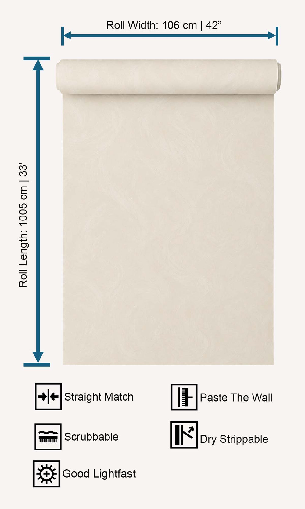 Almond Paste Faux Stucco Print Wallpaper R10499