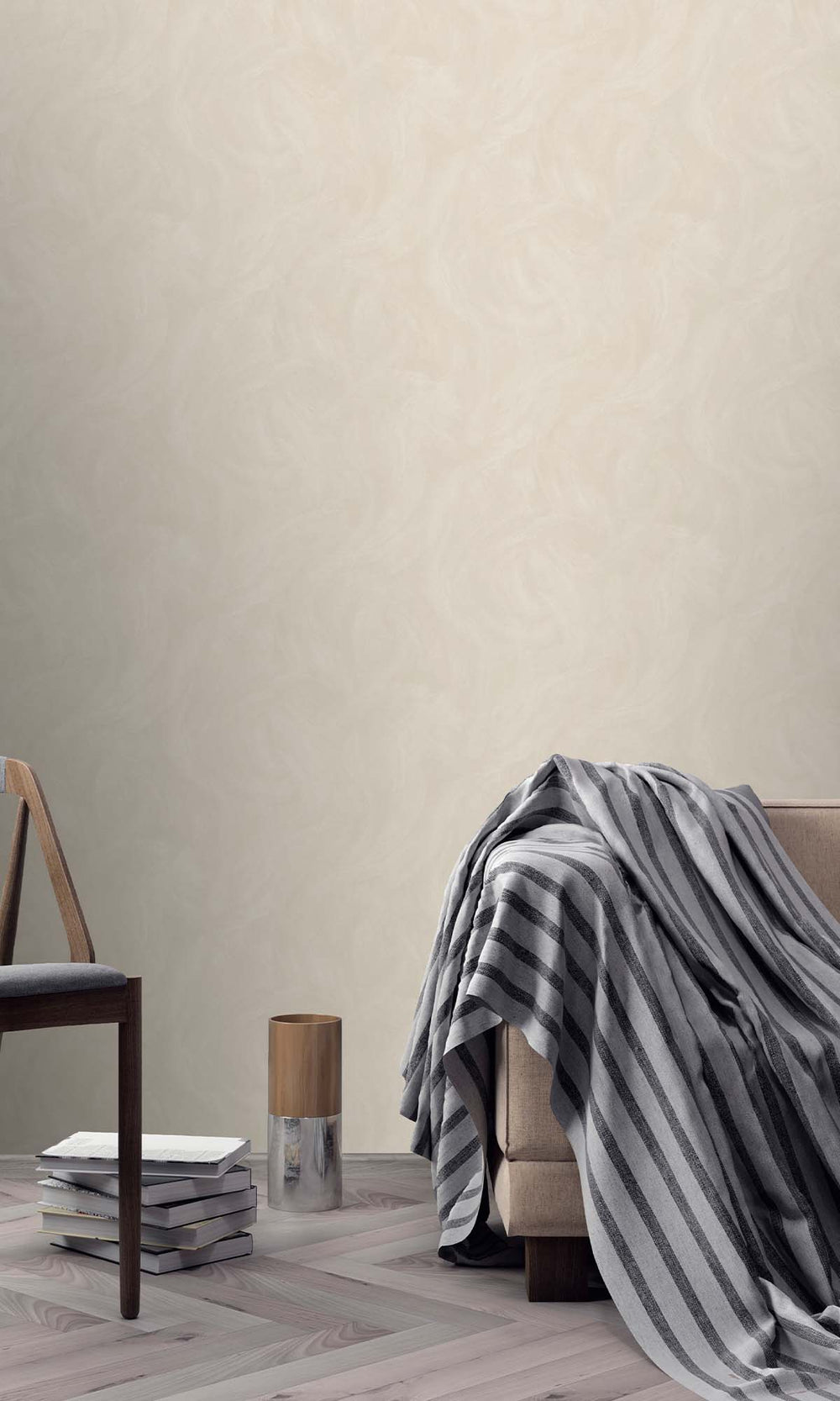 Almond Paste Faux Stucco Print Wallpaper R10499