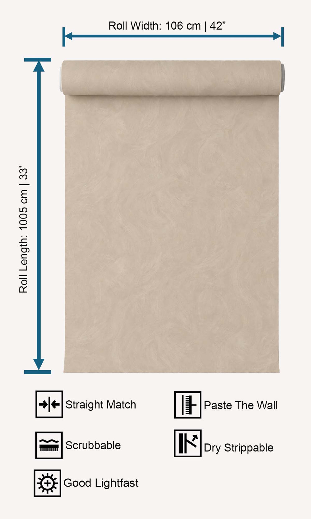 British Khaki Faux Stucco Print Wallpaper R10501
