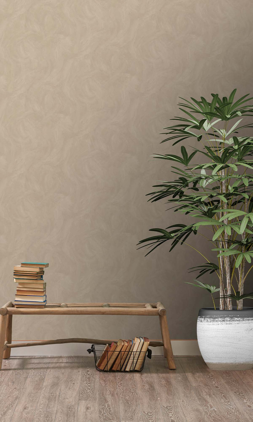 British Khaki Faux Stucco Print Wallpaper R10501