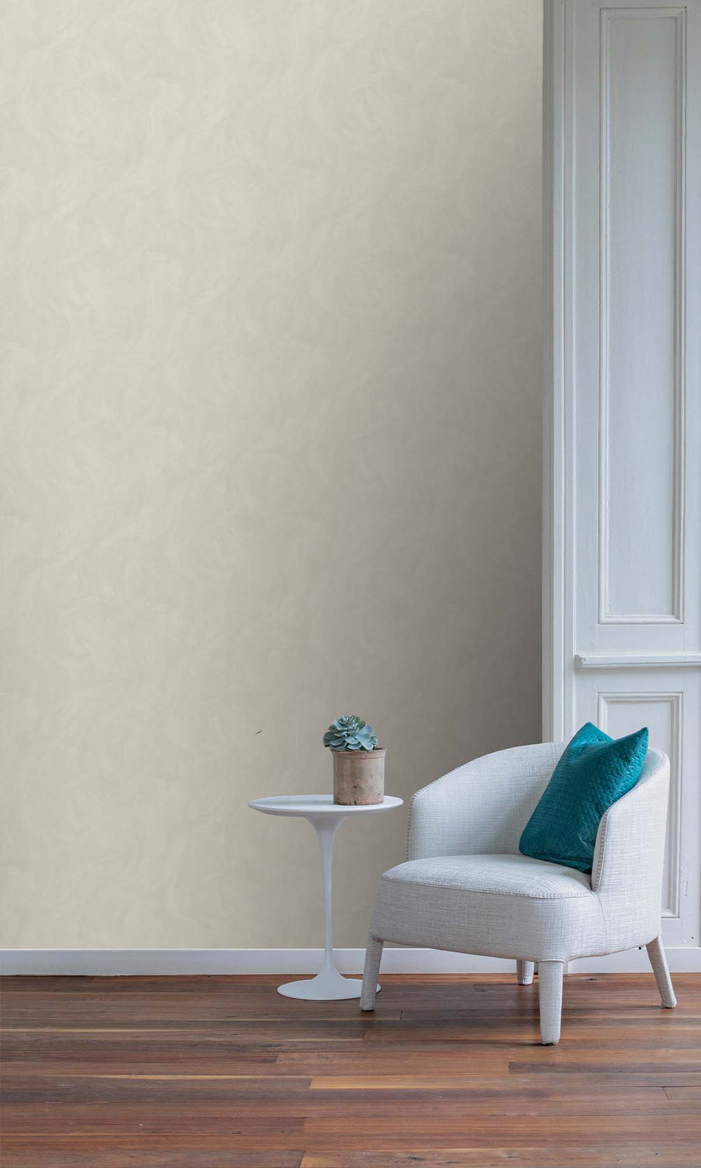 Oyster Grey Faux Stucco Print Wallpaper R10504