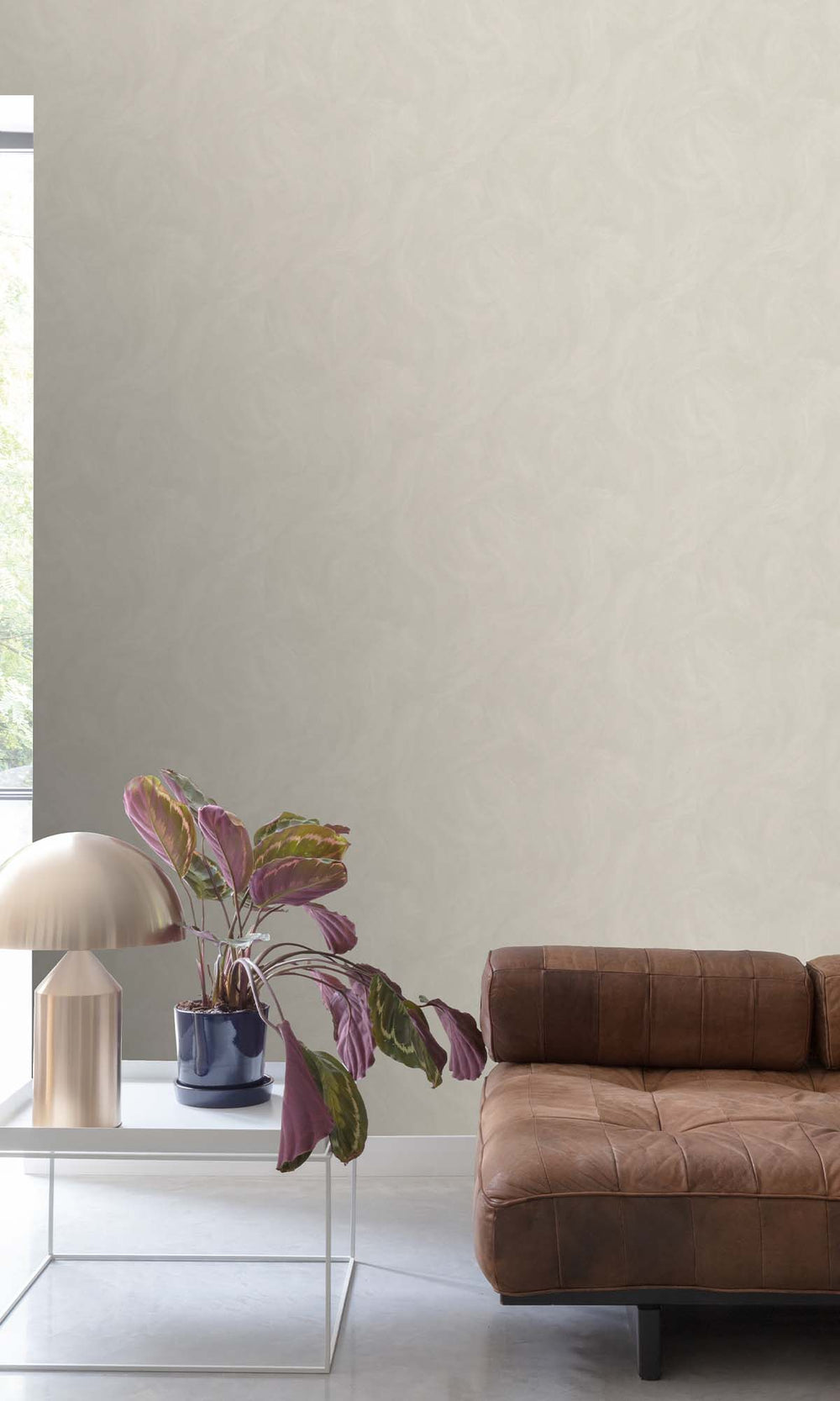 Oyster Grey Faux Stucco Print Wallpaper R10504