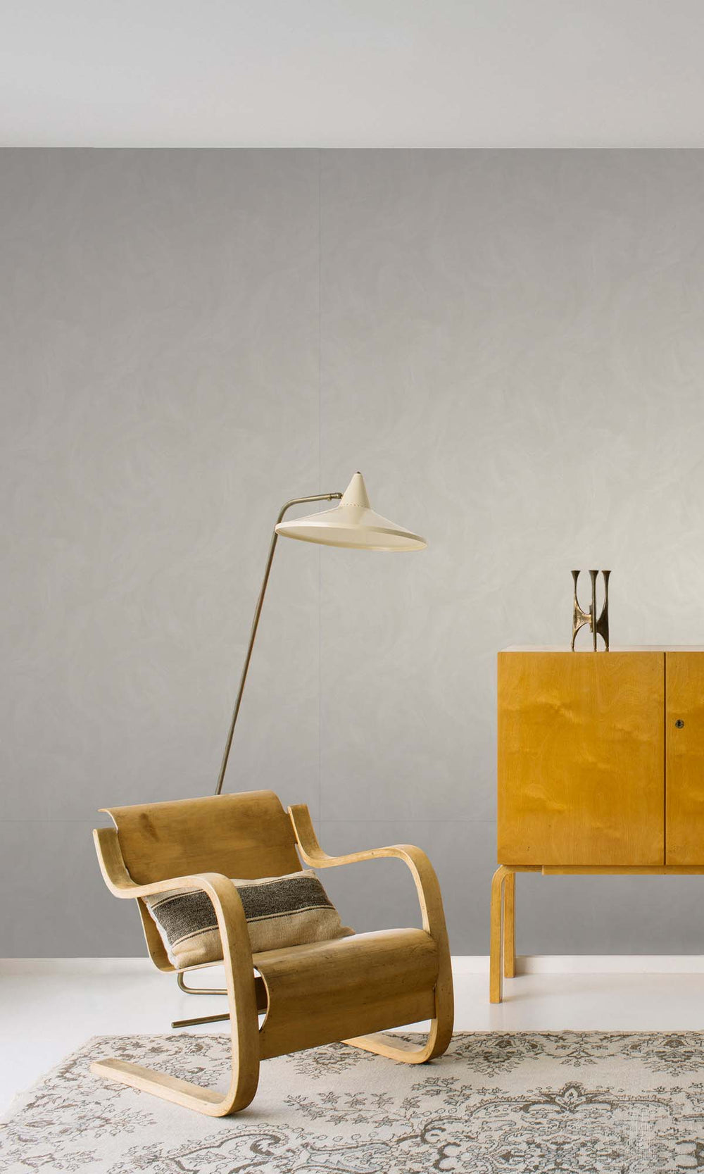 Oyster Grey Faux Stucco Print Wallpaper R10504